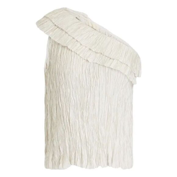 Ulla Johnson Women's Off White Ravenna Asymmetric One-Shoulder Top Size 14 NWOT - Picture 1 of 9
